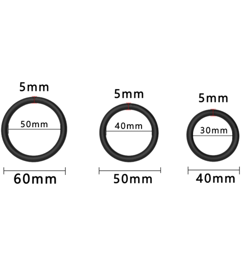 Zestaw 3 silikonowych pierścieni erekcyjnych