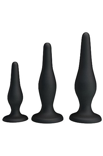 Trzy czarne korki silikonowe