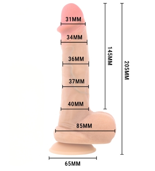 Realistyczne silikonowe dildo z funkcją wytrysku 20,5 cm