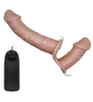 Podwójny penis z pasem i wibracjami