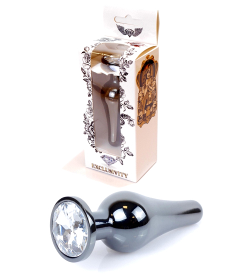 Czarny Plug Analny z Diamentem