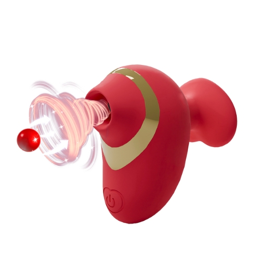 Czerwony masażer łechtaczki z serduszkiem