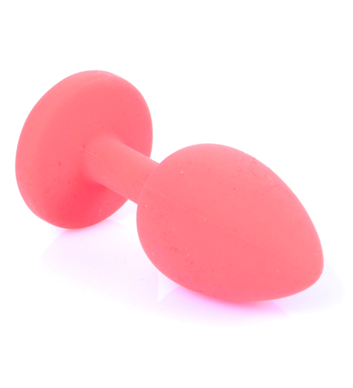 Czerwony Silikonowy Plug z Niebieskim Kryształem