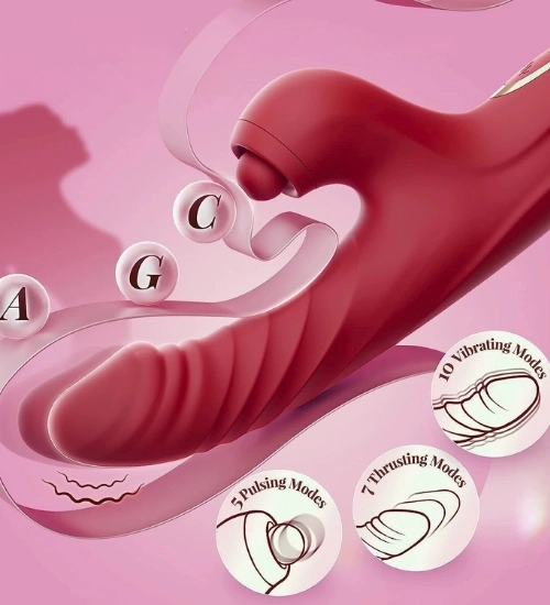 Bordowy wibrator posuwisty z kulką pol_pl_czerwony-zasyczacz-z-kulka-7579_3