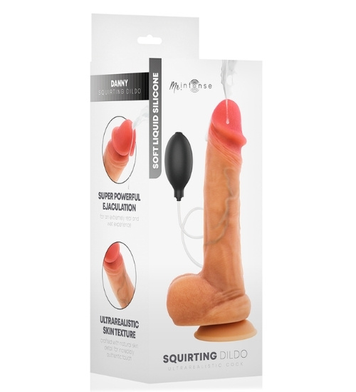 Realistyczne silikonowe dildo z funkcją wytrysku 20,5 cm