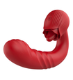 Czerwony wibrator punktu G z języczkiem