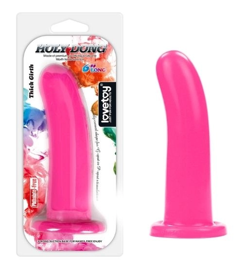 Różowe silikonowe dildo z płaską podstawą