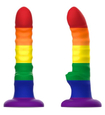 Tęczowe dildo z wypustkami