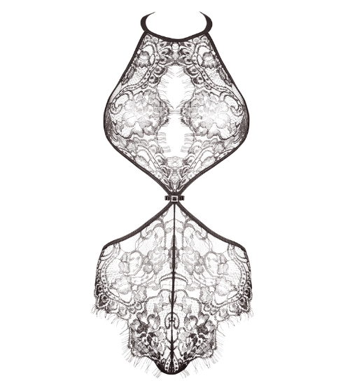 Koronkowe body z dekoracyjną kokardką