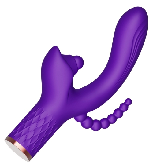 Fioletowy wibrator potrójnej satysfakcji