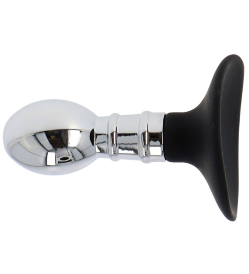 Srebrny plug analny z przyssawką