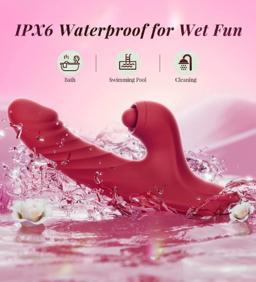 Bordowy wibrator posuwisty z kulką