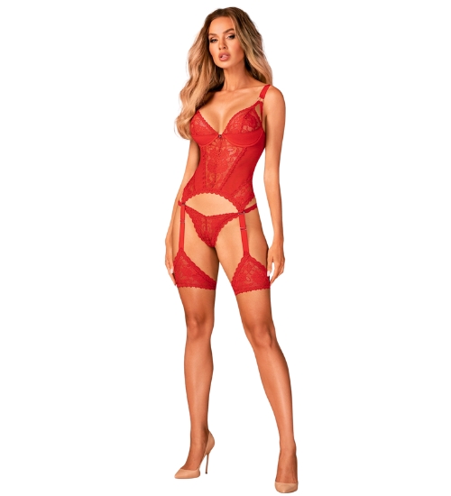 Czerwony koronkowy gorset