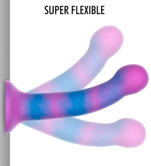 Galaktyczne silikonowe dildo z brokatem
