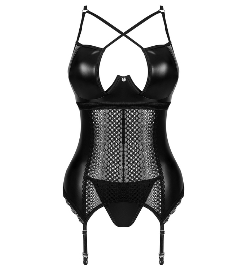 Odważny czarny gorset z wiązaniem