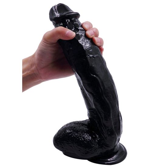 Duże dildo z jadrami i przyssawką 
