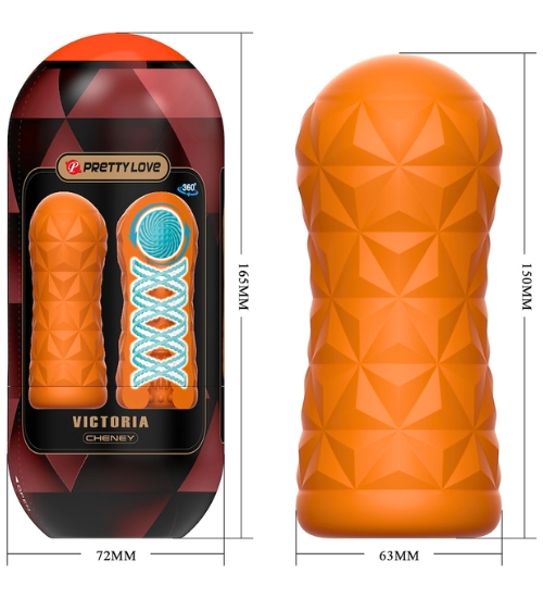 Pomarańczowy masturbator z kulką 360