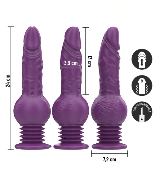 Fioletowy wibrator z ruchem góra - dół