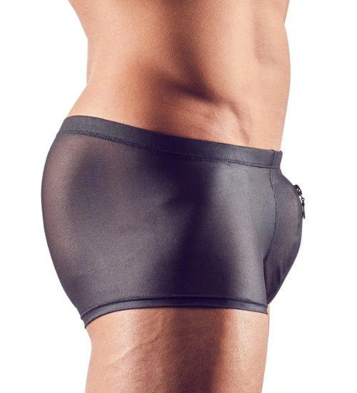 Czarne bokserki z zamkiem błyskawicznym