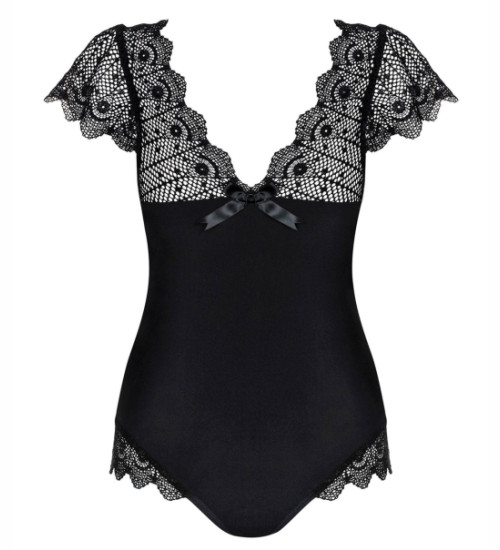 Czarne koronkowe body