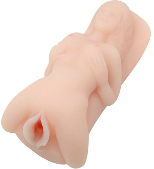 Wibrujący masturbator z miniaturą kobiety