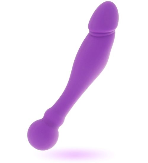 Elastyczne fioletowe dwustronne dildo