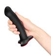 Silikonowe czarne dildo z czerwoną przyssawką