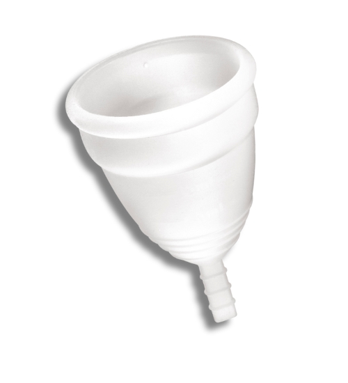 Biały kubeczek menstruacyjny S z woreczkiem