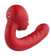 Czerwony wibrator punktu G z języczkiem