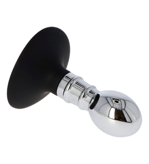 Srebrny plug analny z przyssawką