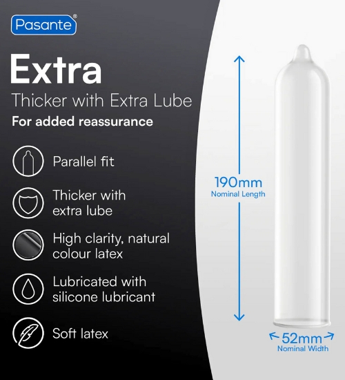 Ekstranawilżane Prezerwatywy Pasante Extra 3szt.