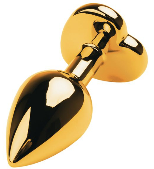 Toyfa złoty plug z czerwonym serduszkiem