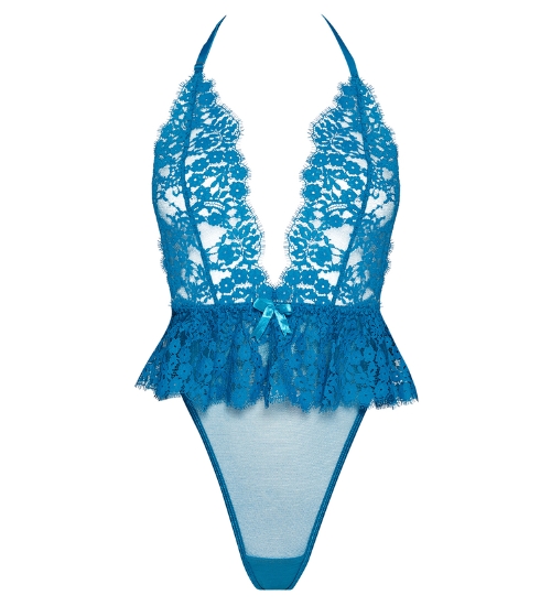 Koronkowe turkusowe body