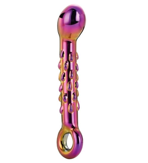 Kolorowe szklane dildo z wypustkami