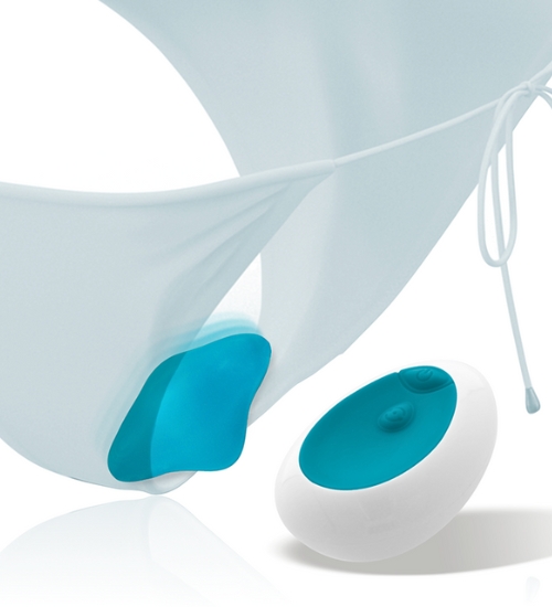 Turkusowy wibrator do majtek z pilotem