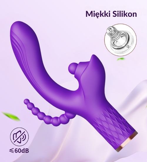 Fioletowy wibrator potrójnej satysfakcji