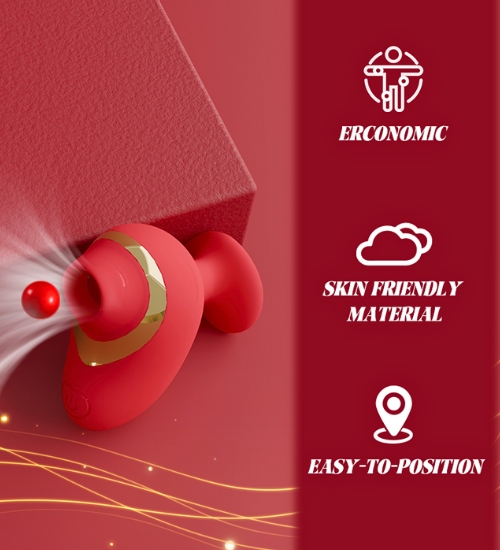 Czerwony masażer łechtaczki z serduszkiem