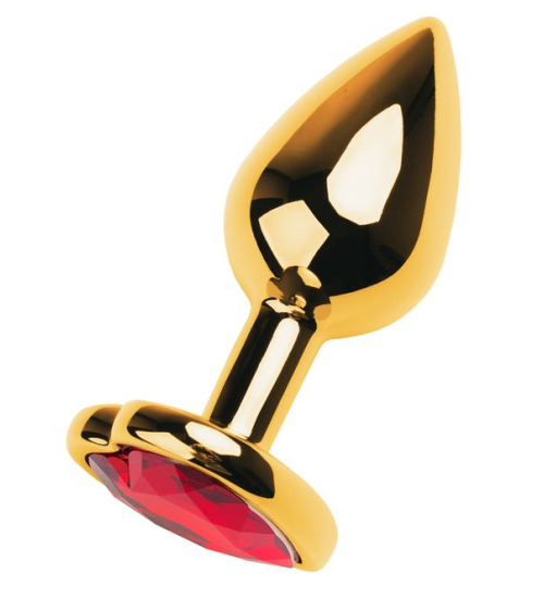 Toyfa złoty plug z czerwonym serduszkiem