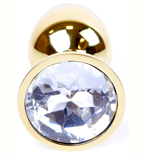 Plug analny z białym kryształkiem