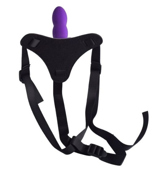 Fioletowy silikonowy strap-on dla niej