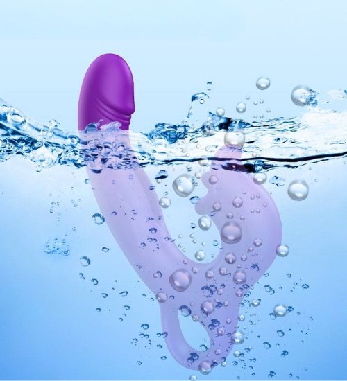 Fioletowy wibrator z flappingiem