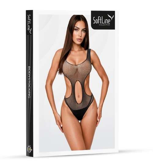 Minimalistyczne siateczkowe body z wycięciami po bokach