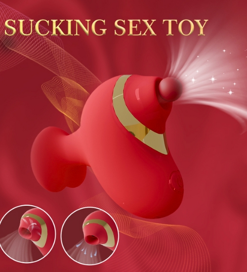 Czerwony masażer łechtaczki z serduszkiem