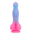 Pastelowe niebiesko - różowe dildo Epic ze strukturą 3D