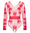 Siateczkowe body Regina red z długim rękawem