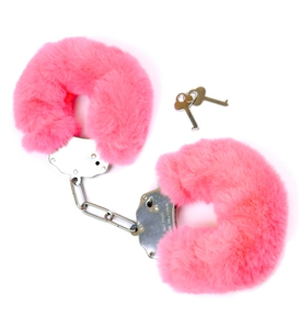 Kajdanki z puszystym różowym futerkiem