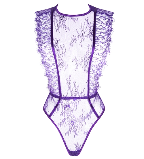 Fioletowe koronkowe body Emiliana