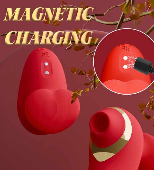 Czerwony masażer łechtaczki z serduszkiem