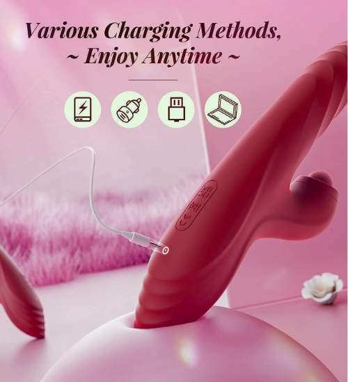 Bordowy wibrator posuwisty z kulką