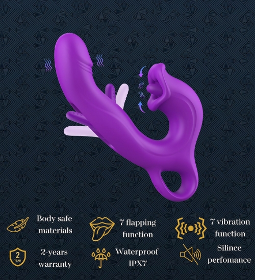 Fioletowy wibrator z flappingiem